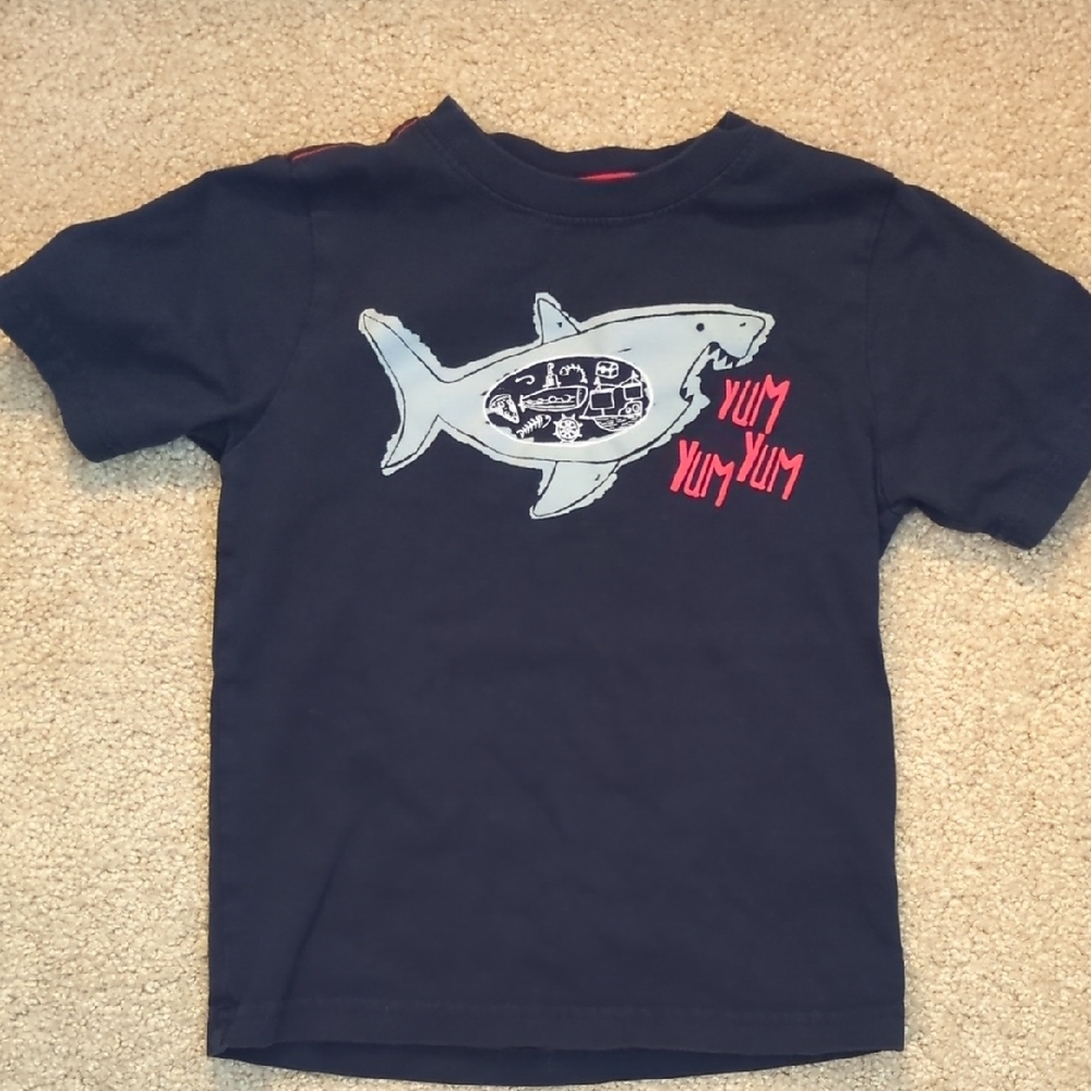 Gymboree Navy Shark Tee with Red Accents